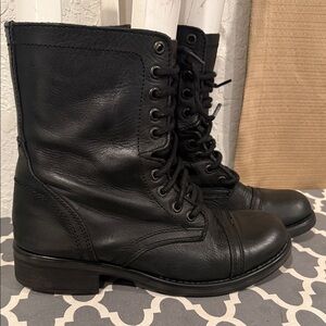 Steve Madden Black Combat Boots